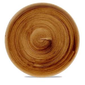 COUPE PLATE DIAM. 32.4CM CHURCHILL STONECAST PATINA VINTAGE COPPER