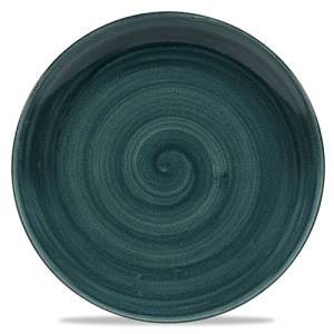 Coupe bord evolve diam. 28.8cm. Churchill Stonecast Patina Rustic Teal