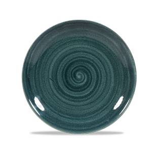 COUPE-PLATTE DURCHM. 16,5 cm. CHURCHILL STONECAST PATINA RUSTIC TEAL