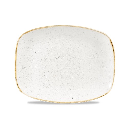 Chefs oblong bord afm. 26.1x20.2cm. Churchill Stonecast Barley White