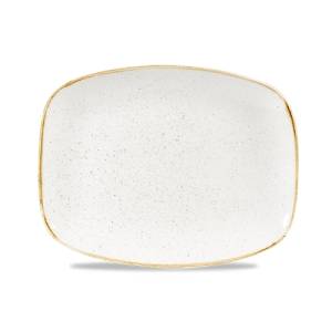 ASSIETTE CHEFS OBLONG DIM. 26.1x20.2CM. CHURCHILL STONECAST ORGE BLANC
