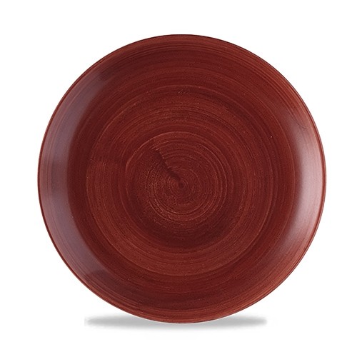 PLAQUE COUPE EVOLVE DIAM. 26CM. CHURCHILL PATINE ROUILLE ROUGE