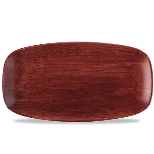 CHEFS OBLONG BOARD SIZE. 35.5x18.9CM. CHURCHILL PATINA RUST RED