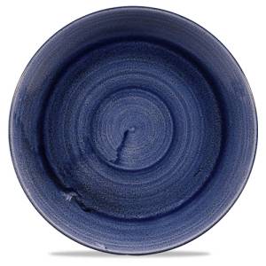 Coupe bord evolve diam. 28.8cm. Churchill Stonecast Patina Cobalt Blue