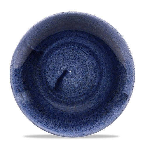 COUPE PLATE DIAM. 16.5CM. CHURCHILL STONECAST PATINA COBALT BLUE
