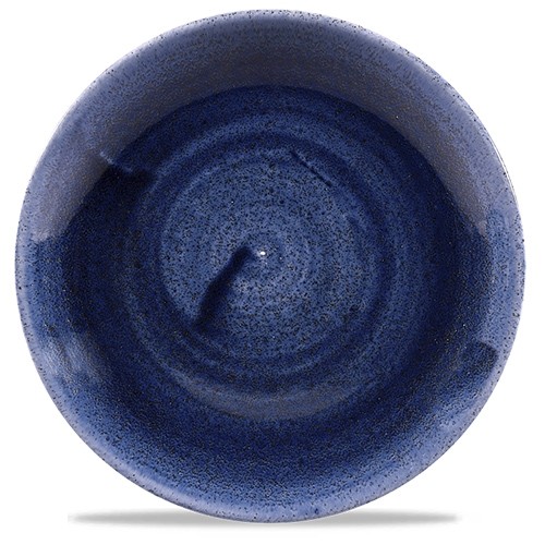 COUPE-PLATTE DURCHM. 21,7 cm. CHURCHILL STONECAST PATINA KOBALTBLAU