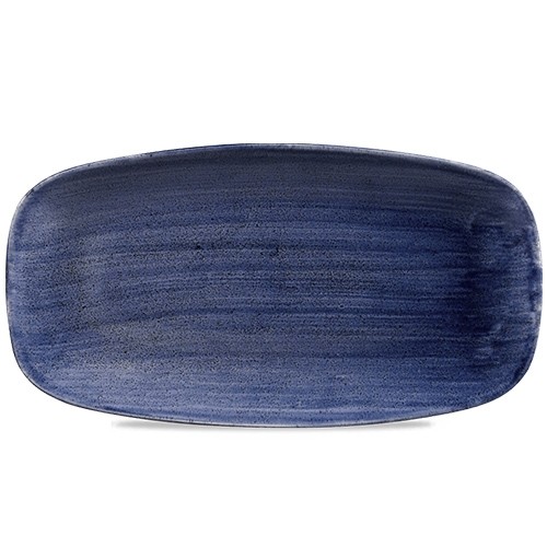 Chefs oblong bord afm. 35.5x18.9cm. Churchill Stonecast Patina Cobalt Blue