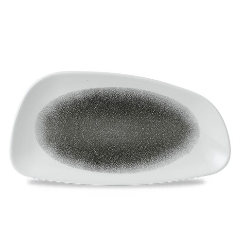 ASSIETTE CHEFS GEO DIM. 30x15.5CM. CHURCHILL RAKU QUARTZ NOIR