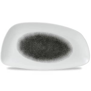 ASSIETTE CHEFS GEO DIM. 35x18.5CM. CHURCHILL RAKU QUARTZ NOIR