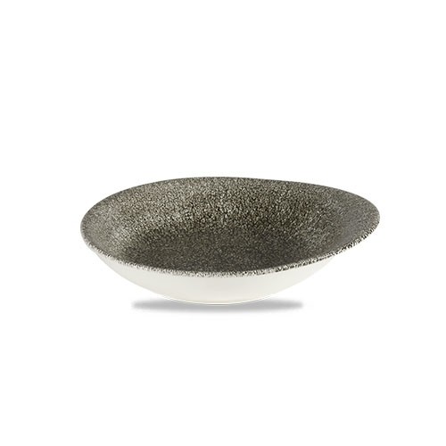 PLATE ROUND DIAM. 16x14.5CM CHURCHILL RAKU QUARTZ BLACK