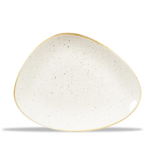 CHEFS PLATE TRIANGULAR DIM. 26.5x20.5CM. CHURCHILL STONECAST BARLEY WHITE