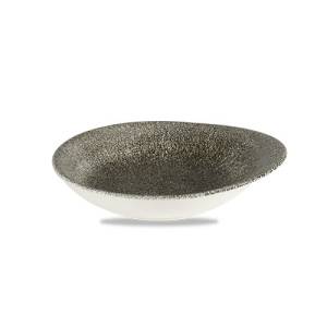 Bord rond diam. 18.5x16.8cm Churchill raku Quartz Black