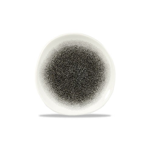 PLAQUE RONDE TRACE DIAM. 18,6 CM. CHURCHILL RAKU QUARTZ NOIR