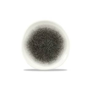 Bord rond trace diam. 18.6cm. Churchill raku Quartz Black