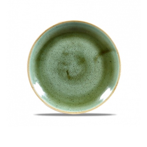 COUPE PLATE DIAM. 16.5CM. CHURCHILL STONECAST SAMPHIRE GREEN