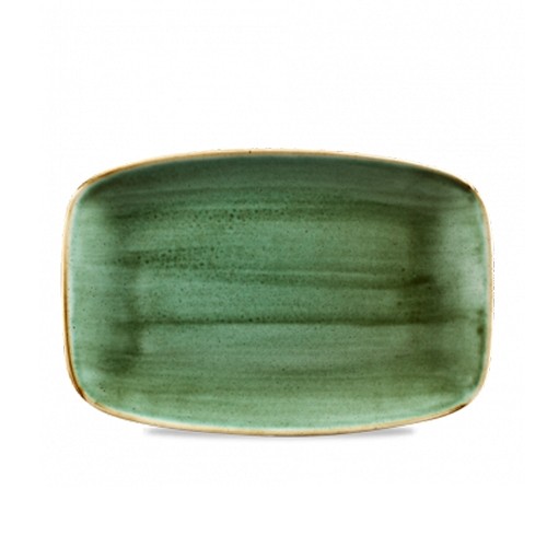 ASSIETTE CHEFS OBLONG DIM. 30CM. CHURCHILL STONECAST VERT SAMPHIRE