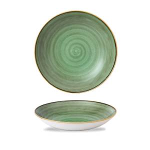 Coupe pastabord diam. 31cm. Churchill Stonecast Samphire Green