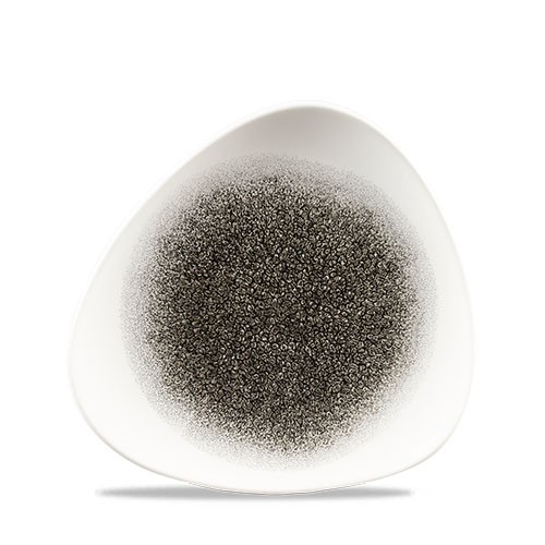 TELLER LOTUS ABM. 19,2 cm. CHURCHILL RAKU QUARZ SCHWARZ