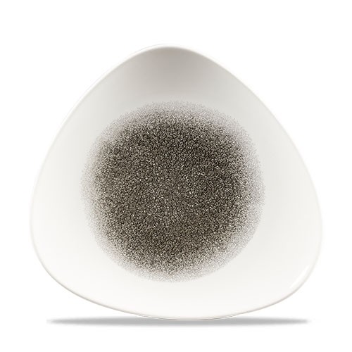 ASSIETTE LOTUS DIM. 22,9 cm. CHURCHILL RAKU QUARTZ NOIR