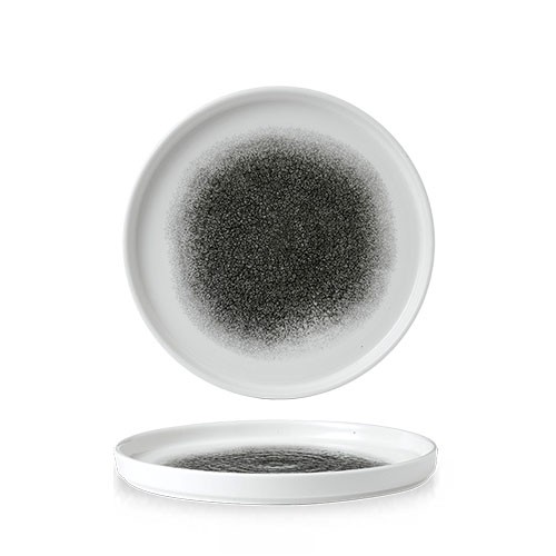 Bord diam. 21cm. Churchill raku Quartz Black