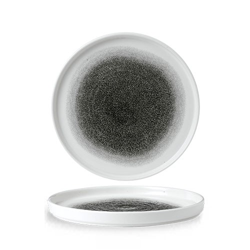 PLAQUE DIAM. 26CM. CHURCHILL RAKU QUARTZ NOIR