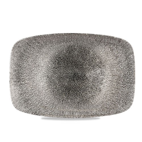 ASSIETTE RECTANGULAIRE DIM. 34.4x23.4CM. CHURCHILL RAKU QUARTZ NOIR