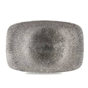Rechthoekig bord afm. 34.4x23.4cm. Churchill raku Quartz Black