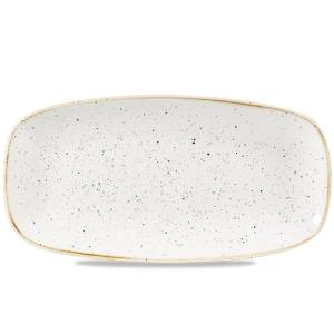 Chefs oblong bord afm. 29.8x15.3cm. Churchill Stonecast Barley White