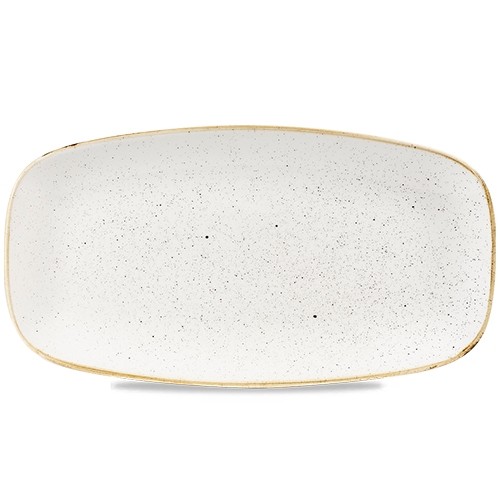 Chefs oblong bord afm. 35.5x18.9cm. Churchill Stonecast Barley White
