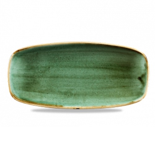 Chefs oblong bord afm. 26.9x12.7cm. Churchill Stonecast Samphire Green