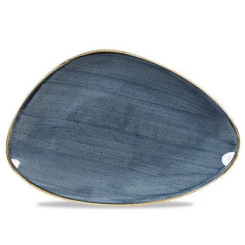 CHEFS PLATE TRIANGULAR DIM. 30.5x20.5CM. CHURCHILL STONECAST BLUEBERRY