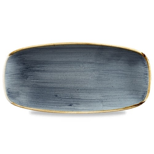 Chefs oblong bord afm. 26.9x12.7cm. Churchill Stonecast Blueberry