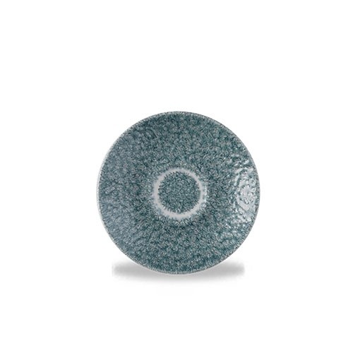 Espresso schotel diam. 11.8cm. Churchill raku Topaz Blue