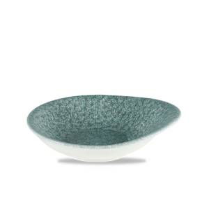 ASSIETTE RONDE DIM. 16x14.5CM. CHURCHILL RAKU TOPAZE BLEU