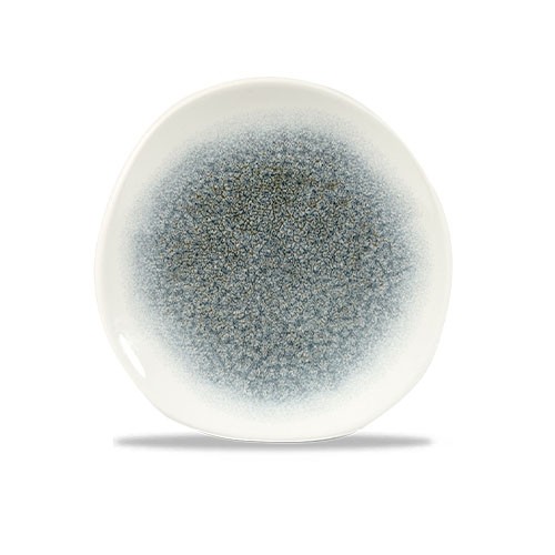 PLAQUE RONDE TRACE DIAM. 18,6 CM RAKU TOPAZE BLEU