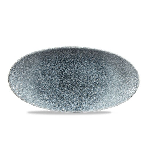 OVALES KOCHBRETTGRÖSSE. 29,9 x 15 cm. CHURCHILL RAKU TOPAS BLAU