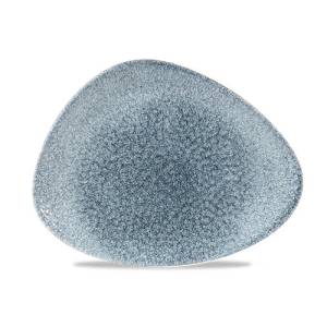 CHEFS PLATE TRIANGULAR DIM. 26.5x20.5CM. CHURCHILL RAKU TOPAZ BLUE