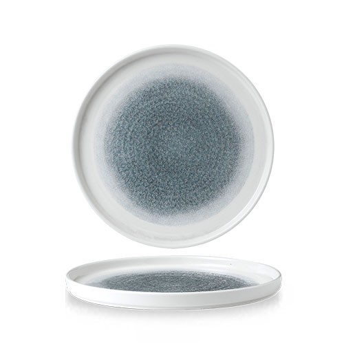 PLATE DIAM. 26CM. CHURCHILL RAKU TOPAZ BLUE