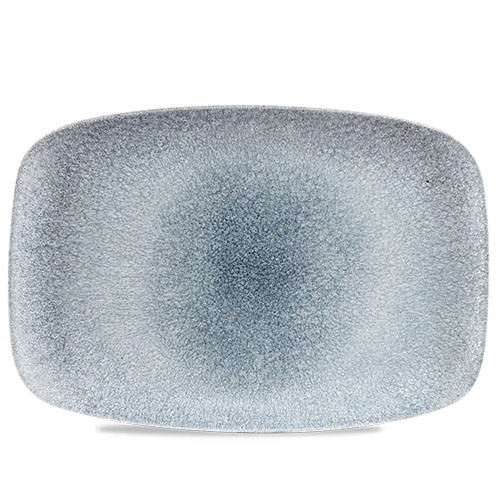 ASSIETTE RECTANGULAIRE DIM. 34.4x23.4CM. CHURCHILL RAKU TOPAZE BLEU