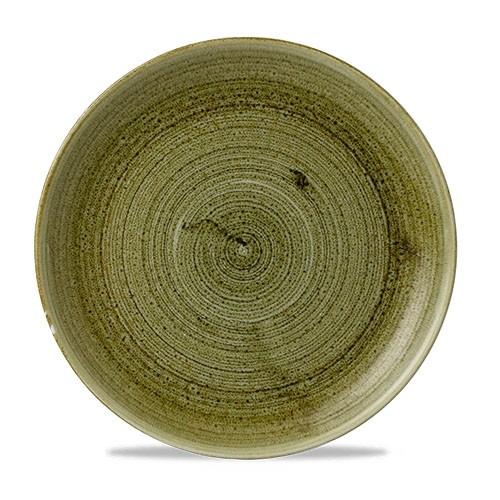 PLAQUE COUPE DIAM. 26CM. CHURCHILL EVOLVE STONECAST PLUME OLIVE
