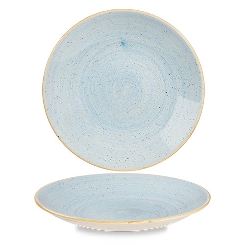 COUPE-PLATTE, TIEFFARBIG, DIAM. 22,5 cm. CHURCHILL STONECAST ENTENEIBLAU