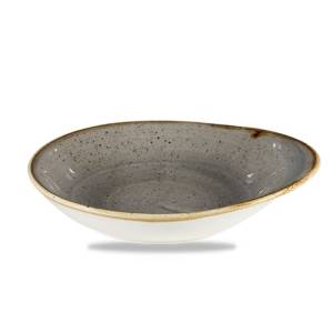 BOARD RUNDE GRÖSSE. 18,5 x 16,8 cm. CHURCHILL STONECAST PFEFFERKORNGRAU