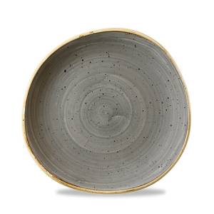Bord rond trace afm. 21cm. Churchill Stonecast Peppercorn Grey