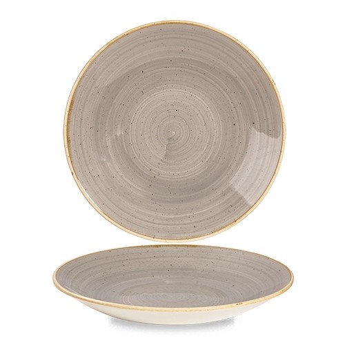 PLAQUE COUPE PROFONDE DIAM. 25CM. CHURCHILL STONECAST GRIS POIVRE