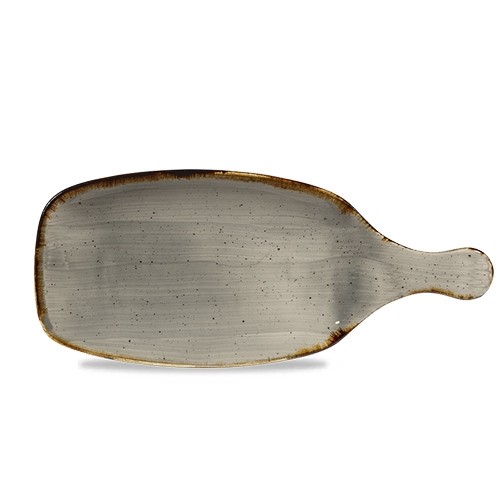 Serveerschaal met steel  afm. 28.4cm. Churchill Stonecast Peppercorn Grey