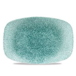 ASSIETTE CHEFS OBLONG DIM. 23.7x15.7CM. CHURCHILL RAKU JADE VERT