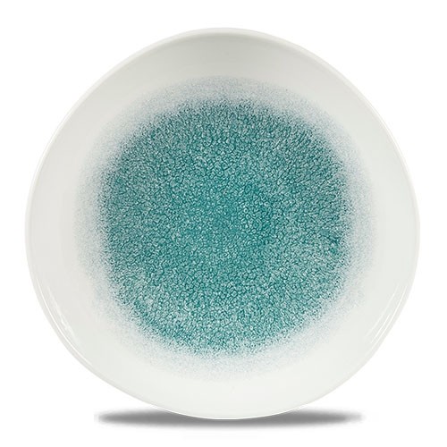 PLATE ROUND TRACE DIAM. 28.6CM. CHURCHILL RAKU JADE GREEN