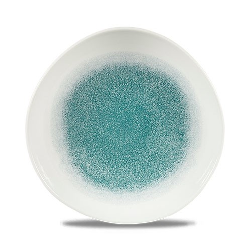 PLATE ROUND TRACE DIAM. 18.6CM. CHURCHILL RAKU JADE GREEN