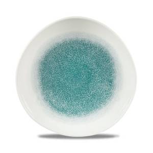 PLATE ROUND TRACE DIAM. 18.6CM. CHURCHILL RAKU JADE GREEN