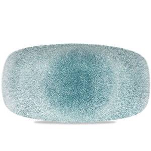 Chefs oblong bord afm. 35.5x18.9cm. Churchill raku Jade Green